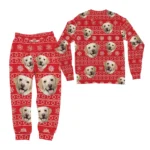 custom dog face christmas pajamas personalized holiday pj set