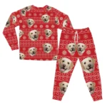 custom dog face christmas pajamas personalized holiday pj set