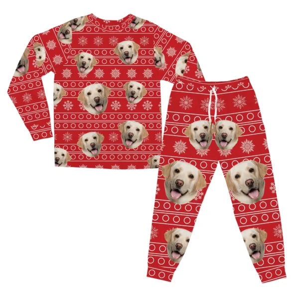 custom dog face christmas pajamas personalized holiday pj set