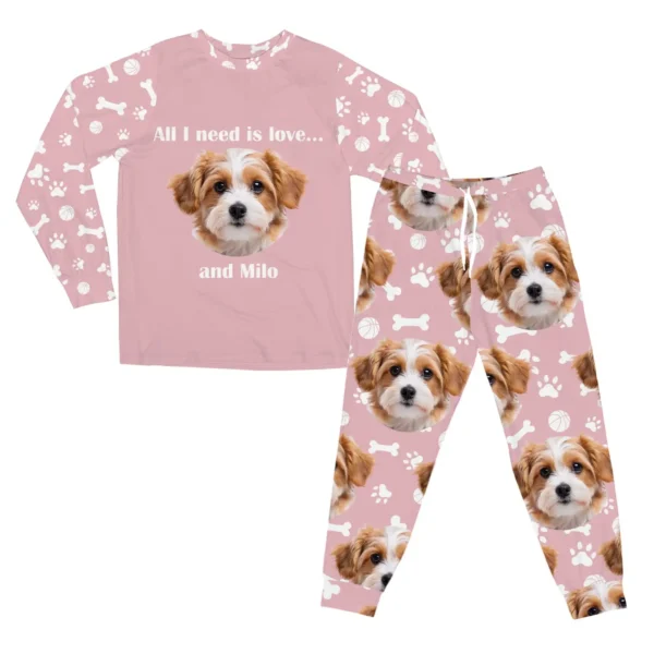 custom dog face pajamas with name personalized pet lover gift