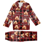custom dog face plaid pajamas for men personalized dog dad gift