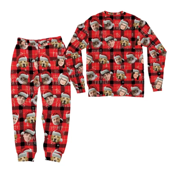 custom face christmas pajamas personalized family photo pjs 1