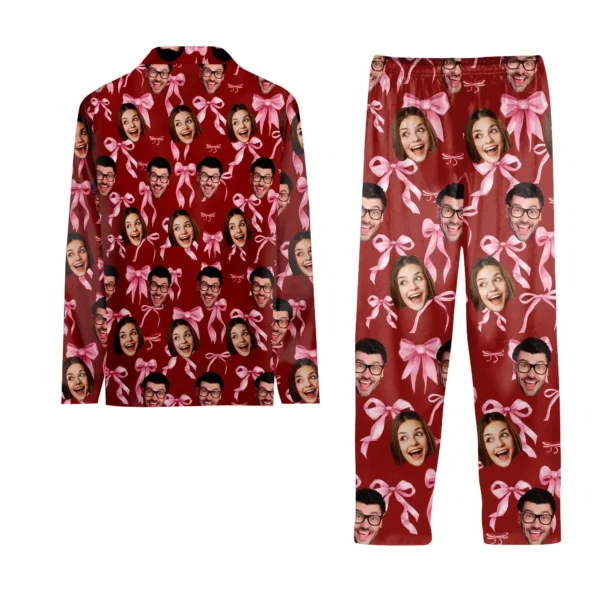 custom face pajamas personalized photo pajama set for couples 1
