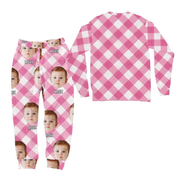 custom face pajamas with name personalized photo pajama set 1