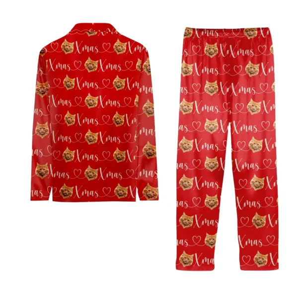 custom pet face xmas pajamas personalized cat photo pajama set 2