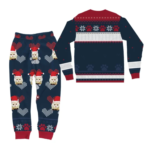custom pet photo christmas pajamas personalized pajama set gift 1