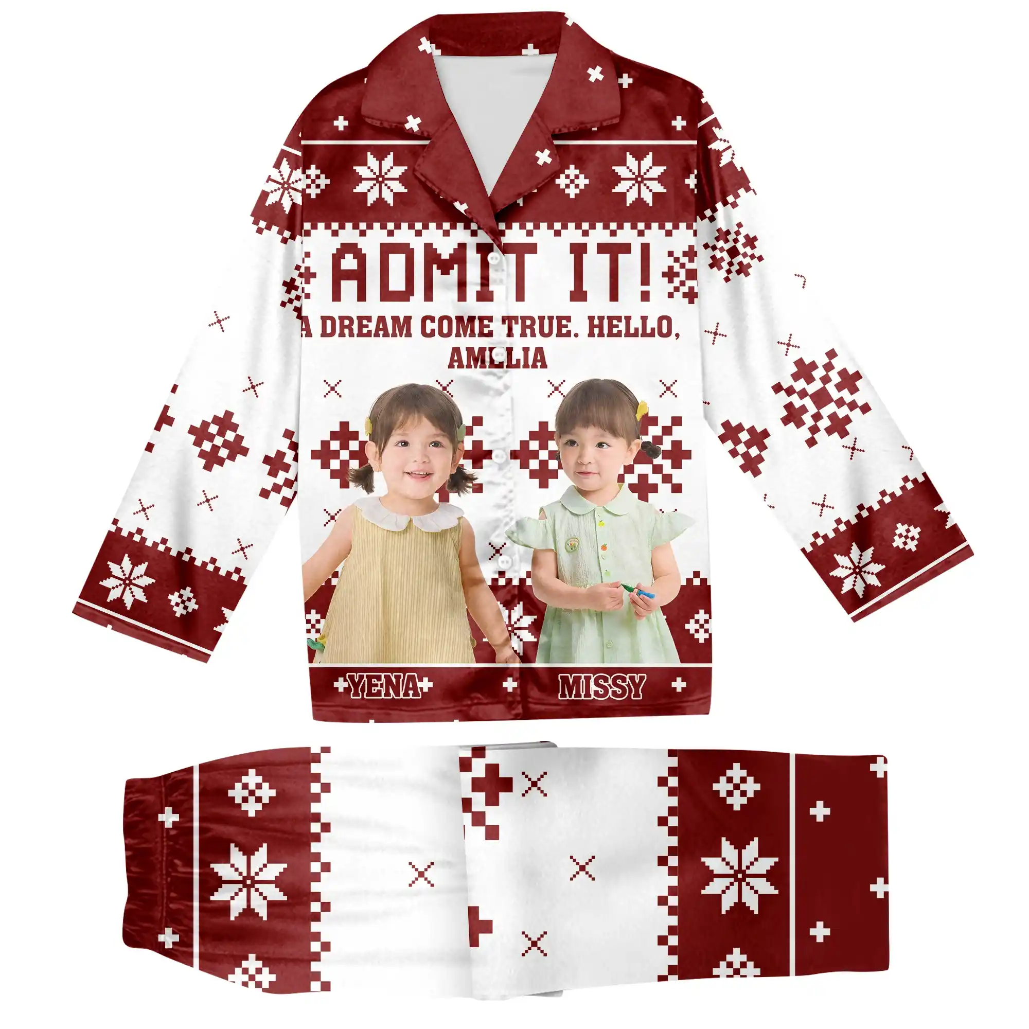 custom photo christmas pajamas with personalized name text 1 custom photo christmas pajamas with personalized name text 1