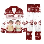 custom photo christmas pajamas with personalized name text