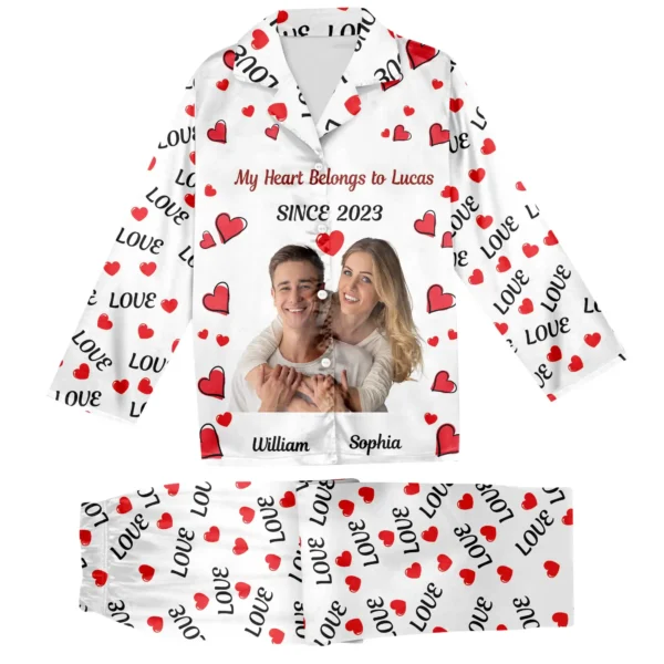 custom photo pajamas for couples personalized matching set