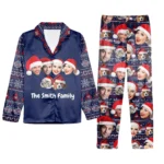 personalized custom face matching family christmas pajamas set 1