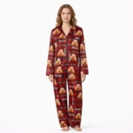 personalized dog face plaid pajamas