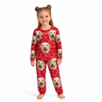 custom dog face christmas pajama set
