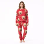 custom dog face christmas pajama set