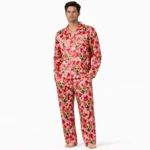 custom dog face pajama set with hearts