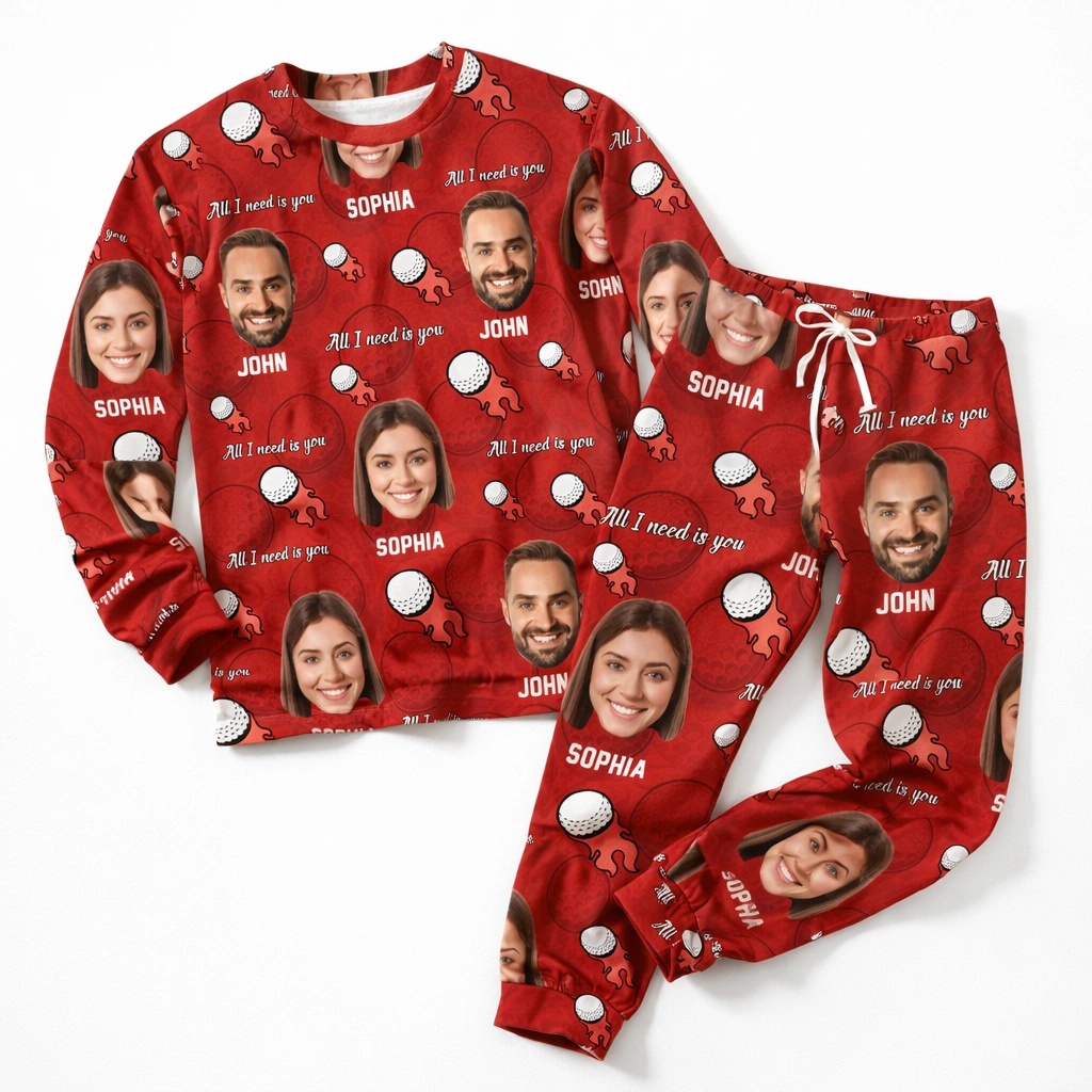 custom face golf pajama set custom face golf pajama set