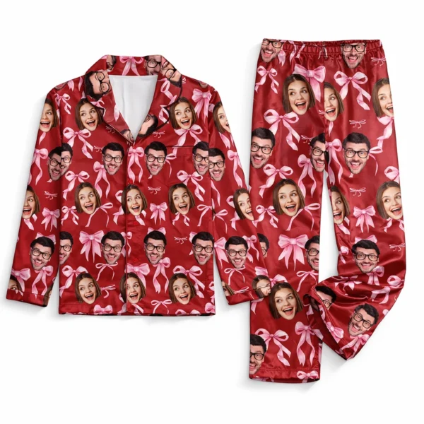 custom face photo pajama set for couples