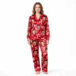 custom face photo pajama set for couples