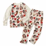 custom face photo pajama set for family and pets