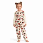 custom face photo pajama set for family and pets