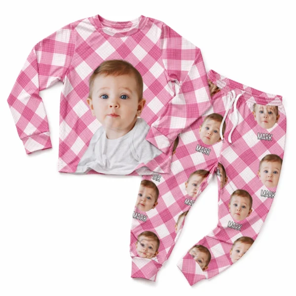 custom face photo pajama set with name