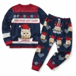 custom pet photo christmas pajama set