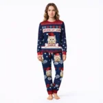 custom pet photo christmas pajama set