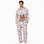 custom photo matching pajama set for couples