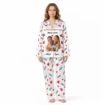 custom photo matching pajama set for couples