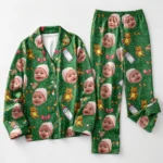 custom photo pajama set with baby face and toys