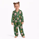 custom photo pajama set with baby face and toys
