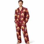 personalized dog face plaid pajamas