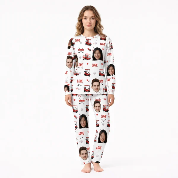 personalized golf pajamas with custom face women