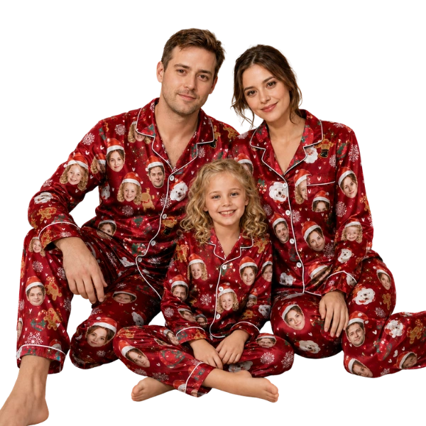 Custom Christmas pajamas with personalized photo print