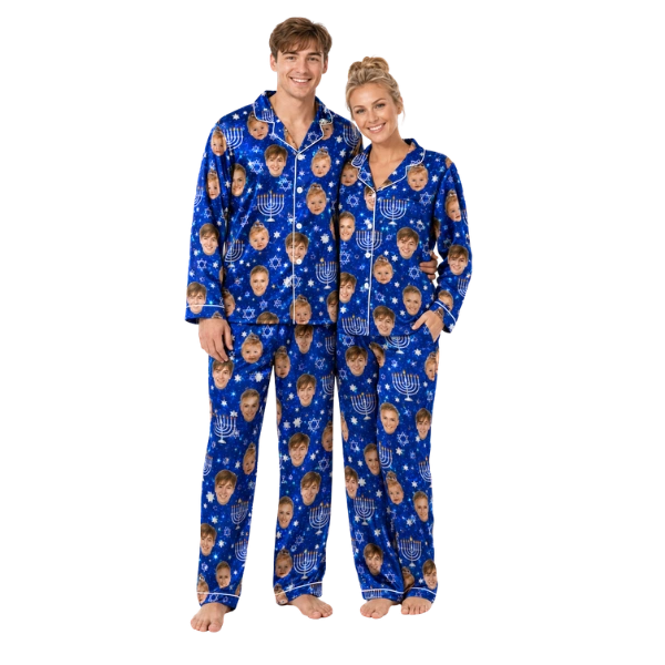 Personalized Hanukkah pajamas with custom photo print