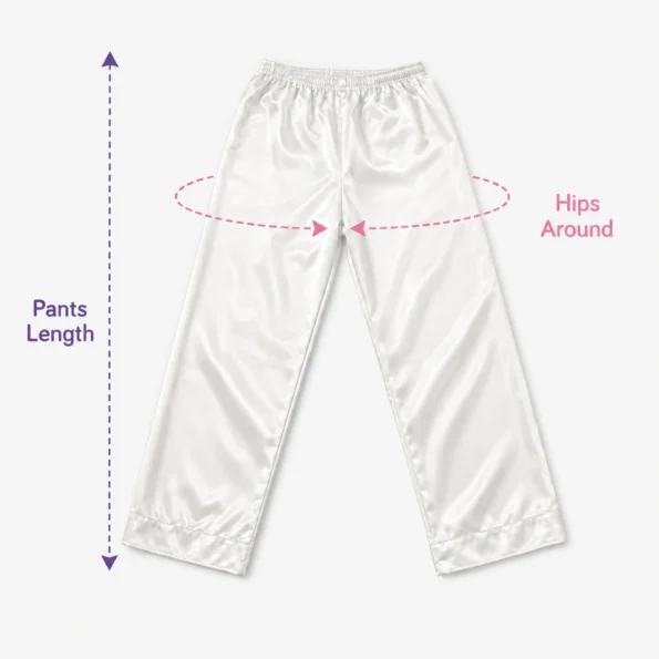 pant satin pajama size guide