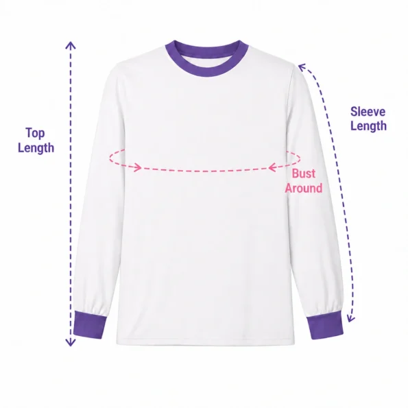 shirt cuffed pajama size guide