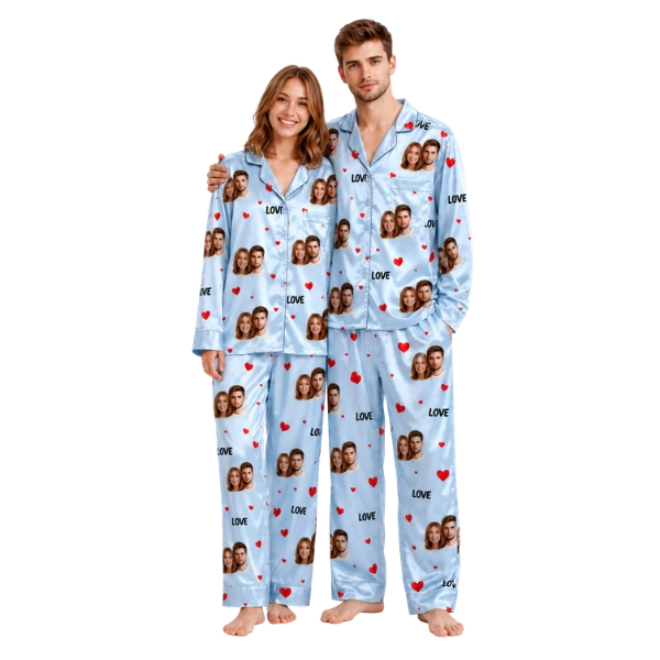Personalized Valentine's Day pajamas for couples